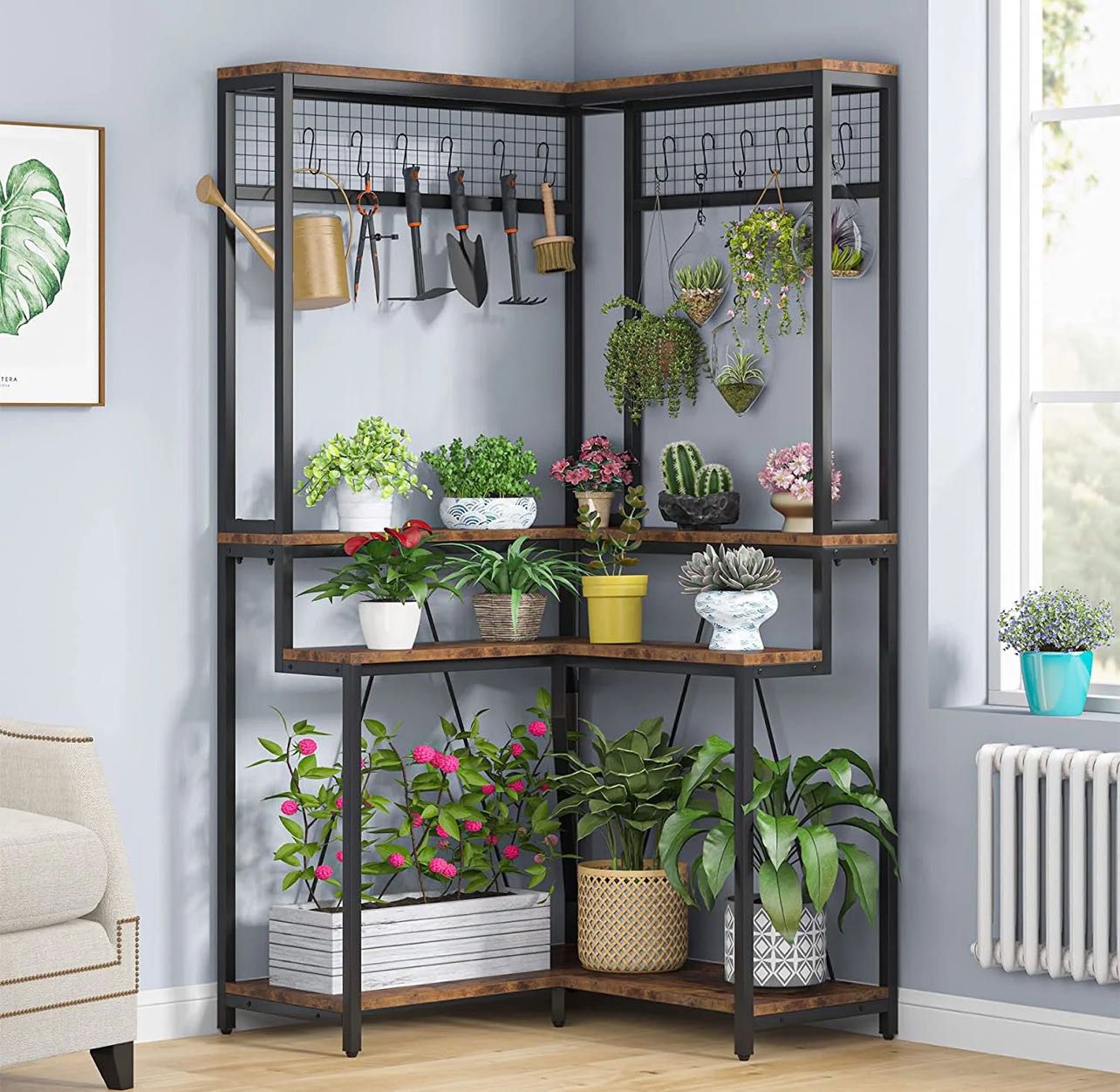 Indoor Corner Plant Stand, 67 Inch Flower Rack Plant Shelf, Potted Plants Holder for Living Room, Balcony