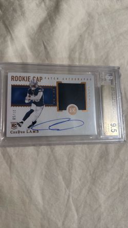 Ceedee lamb rookie cap patch auto card /50!