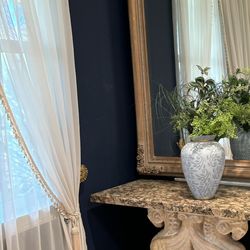 Neoclassical Console Marmol Table And Wall Mirror