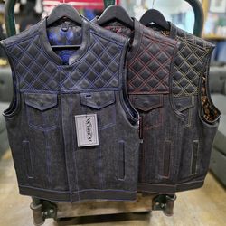 Leather/ Denim Vests $175 FIRM