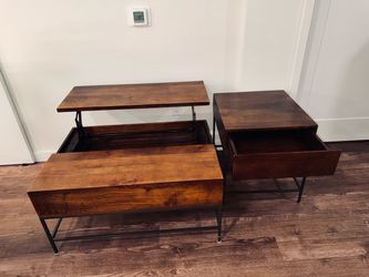 West Elm Industrial POP-UP Coffe Table & Side Table $400.