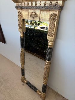 Bombay Tabernacle mirror federal style gold and black 53x24”