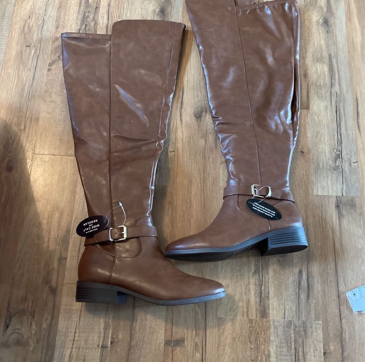 New! Style & Co Buckled Over The Knee, Wide Calf Boots Size 8.6