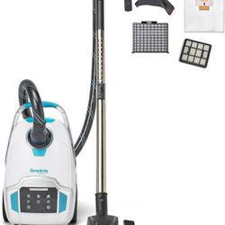 Vacuums Scout Canister Vacuum Cleaner, Compact Rug and Wood Floor Vacuum, Household Vacuum Cleaners Feature Extendable Wand and Digital Suction Contro