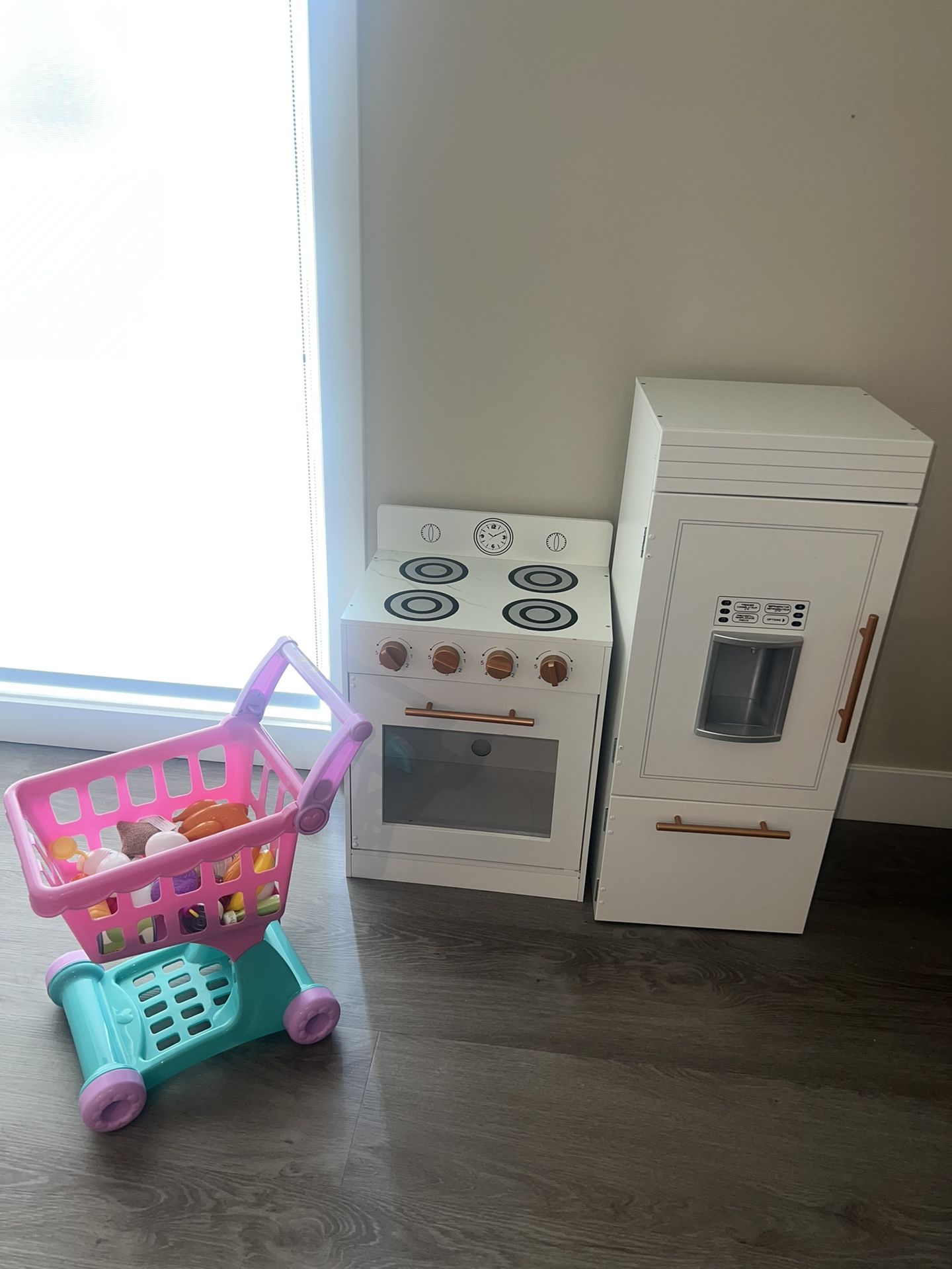 kids Play Kitchen Bundle Grocery Cart Play Food