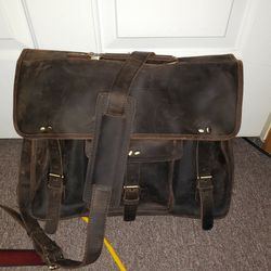 Handmade Leather Laptop Messenger Bag