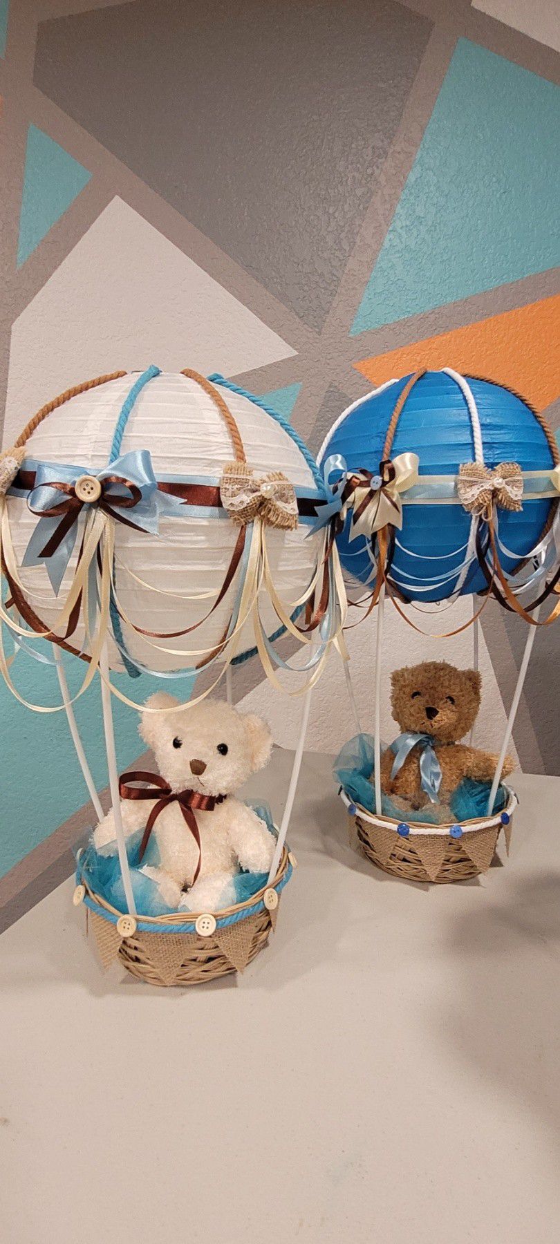 Baby Shower Bear In The Hot Air Balloon 