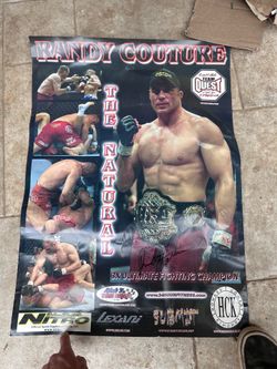 Randy Couture signed poster