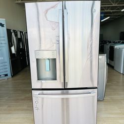 NEW GE - 27.7 Cu. Ft. French Door Refrigerator - Stainless Steel Model:GFE28GYNFS