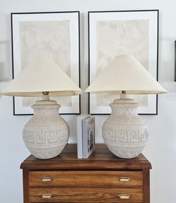 Pair of Vintage Stone Lamps