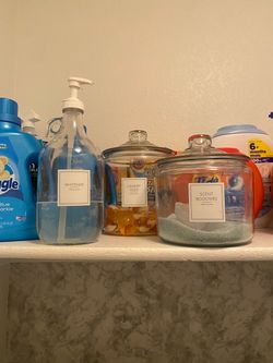 Laundry glass canister jars