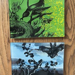 Two Black Thistle Glass Plates