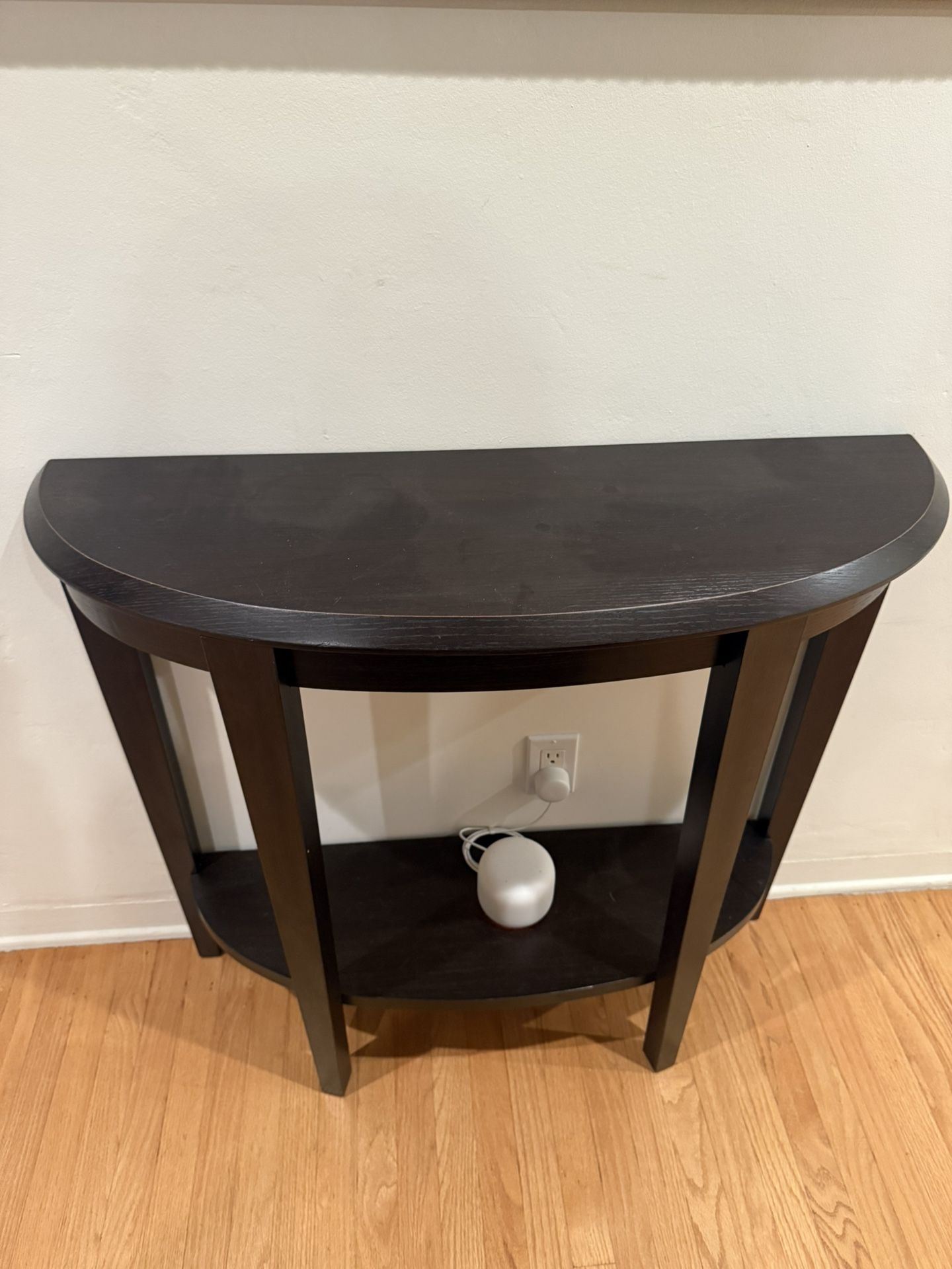 Half-Moon Console Table – Sleek Dark Wood Finish