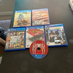PS4 Games And Red PS4 Controller 