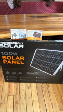 2 Thunderbolt 100W Solar Panels w 500 watt charge controller and 6pc connection cable kit