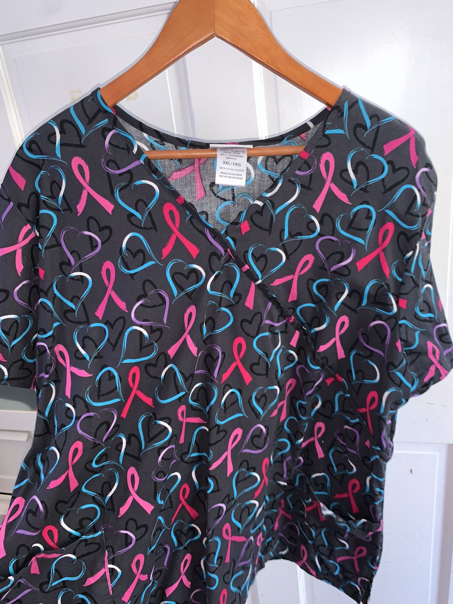 Breast Cancer Awareness Scrub top