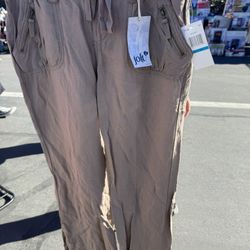 Women’s Linen Blend Cargo Pants │ Slim Straight │ Lightweight