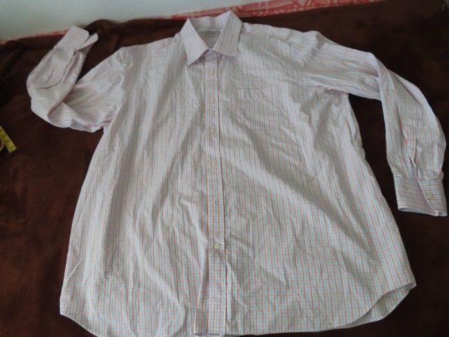 Charvet Mens Multicolor Plaid Cotton France Long Sleeve Casual ButtonUp Shirt 2X