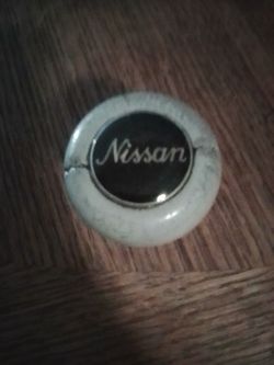1980s Nissan Mini Truck Shift Knob, Leather& Emblem