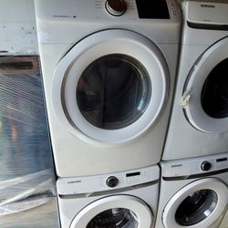 New Samsung Front Load Washer And Used Stackable Gas Dryer Set