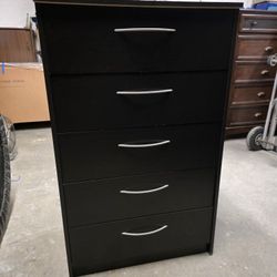 Modern Espresso Color 5 Drawer Tallboy Dresser