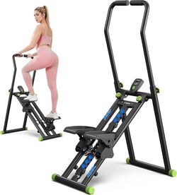 MERACH Stair Stepper for Home Gym Exercise, New Version Stairmaster for Full-Body Workout, Compact Folding Stair Climber with Extended Step Range, Adj