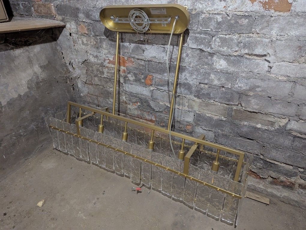 Chandelier - Brass & Glass
