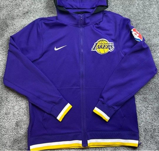 Nike NBA 75 Los Angeles LA Lakers Showtime Dri-Fit Purple Hoodie Jacket Men XL