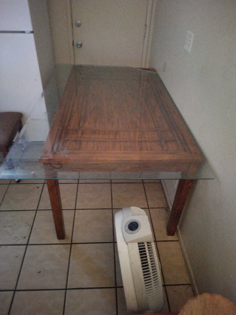 Large Kitchen Table With Glass Top