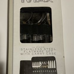 New COLEMAN MAX 12 Pc Stainless Steel Flatware In Carry Case
