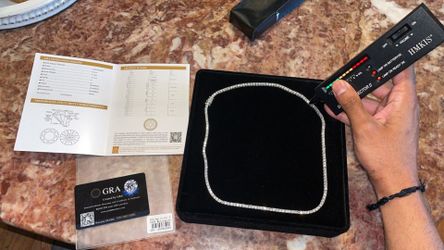 Moissiante stones Vvs 15ct silver 3mm 20inch tennis chain (PASSES DIAMOND TESTER)