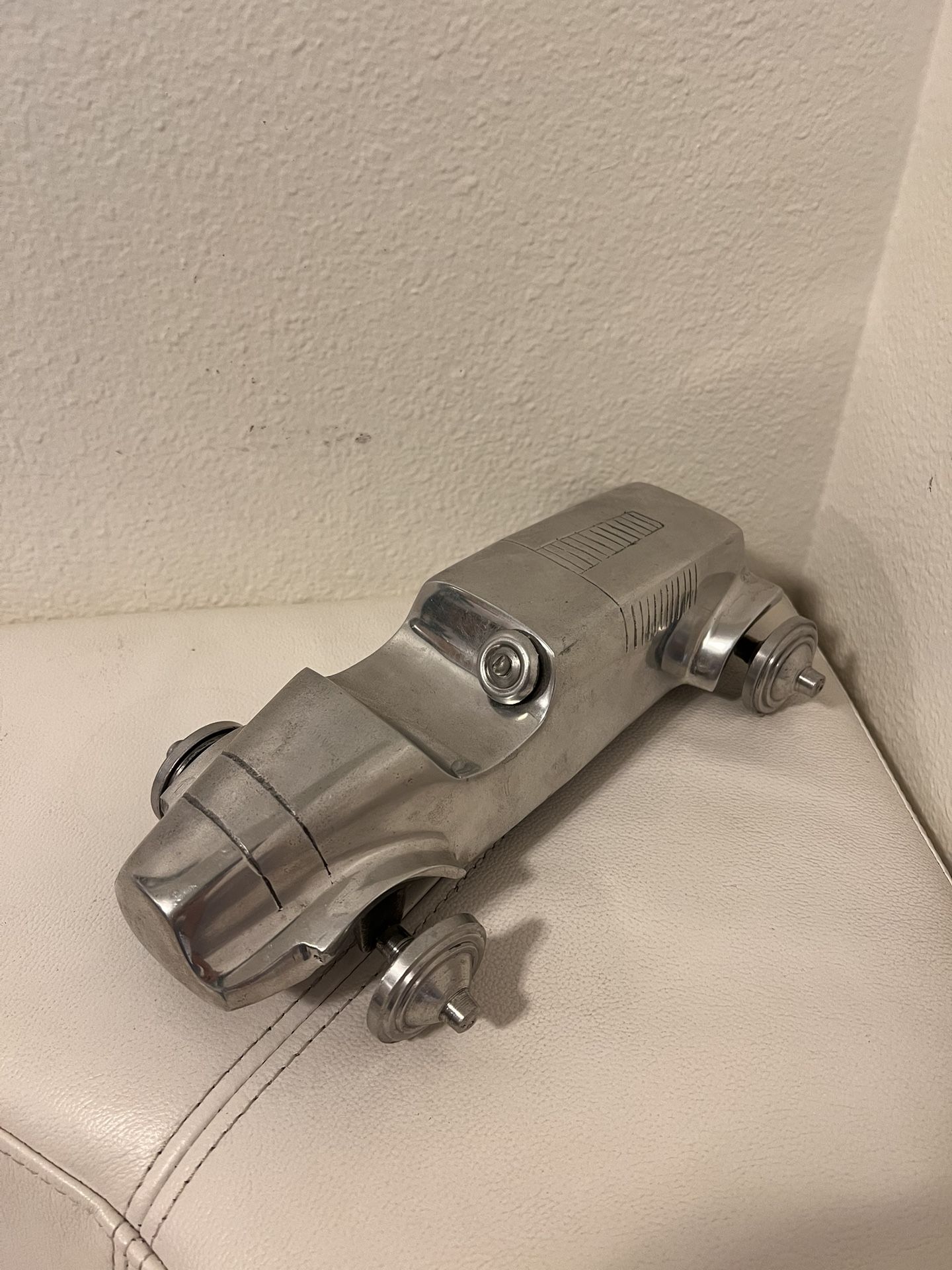 Vtg Stainless Metal Car Model 1930's - 1940's Sedan Unique Display 12-6