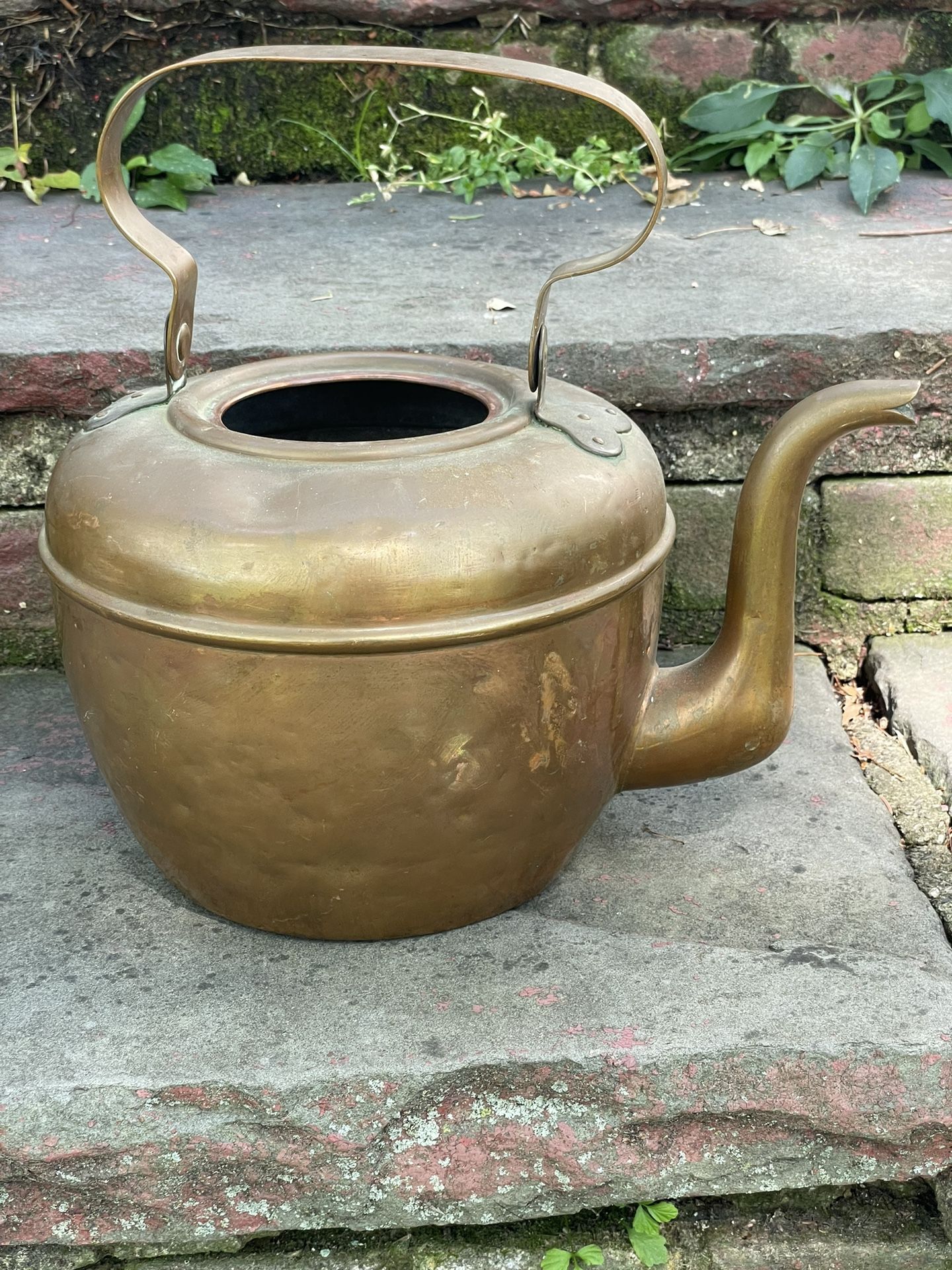 Antique copper kettle
