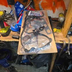 head gasket kit for a 99 bmw 528i m52 motor aluminum block and head tomeing chain kit and waterpump with aluminum spindle instead of plastic 