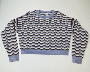 Hollister Crochet Knit Sweater Wave Pattern Women's Pullover  Size Medium