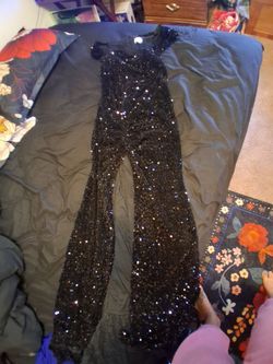 Blk maxi sequin gown