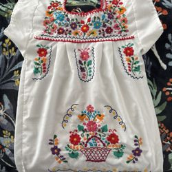 Hand Embroidered Puebla Dress For Toddler