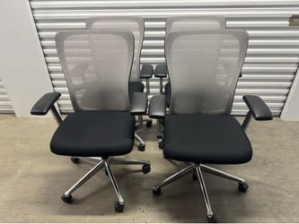 Haworth Zody loaded office chair with polished aluminum frame and base