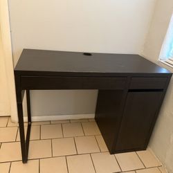 IKEA Modern Dark Wood Desk with Storage 