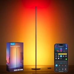 Govee RGBIC Floor Lamp, 1000lm LED Corner Lamp Compatible with SmartThings, Alexa, and Matter, Modern Floor Lamp with Music Sync and 16 Million Colors