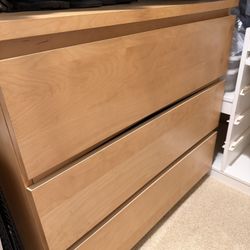 IKEA Dresser 3 Drawer Lightwood