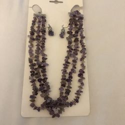 Amethyst necklace and earrings.