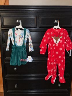 NEW Christmas Themed Bluey Dress and Footie Pajamas