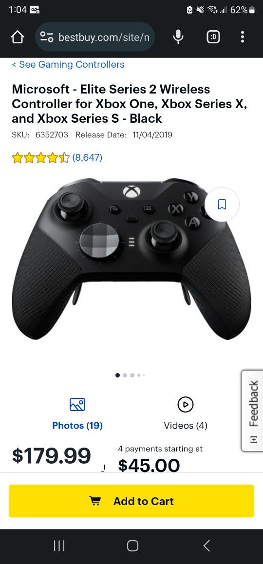 NEW Microsoft - Elite Series 2 Wireless Controller for Xbox One, Xbox ...