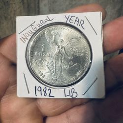 1982 Unc Inaugural Year Libertad Mexican 