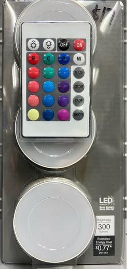 Commercial Electric 3-Pack LED Multi-Color Changing Puck Light Kit