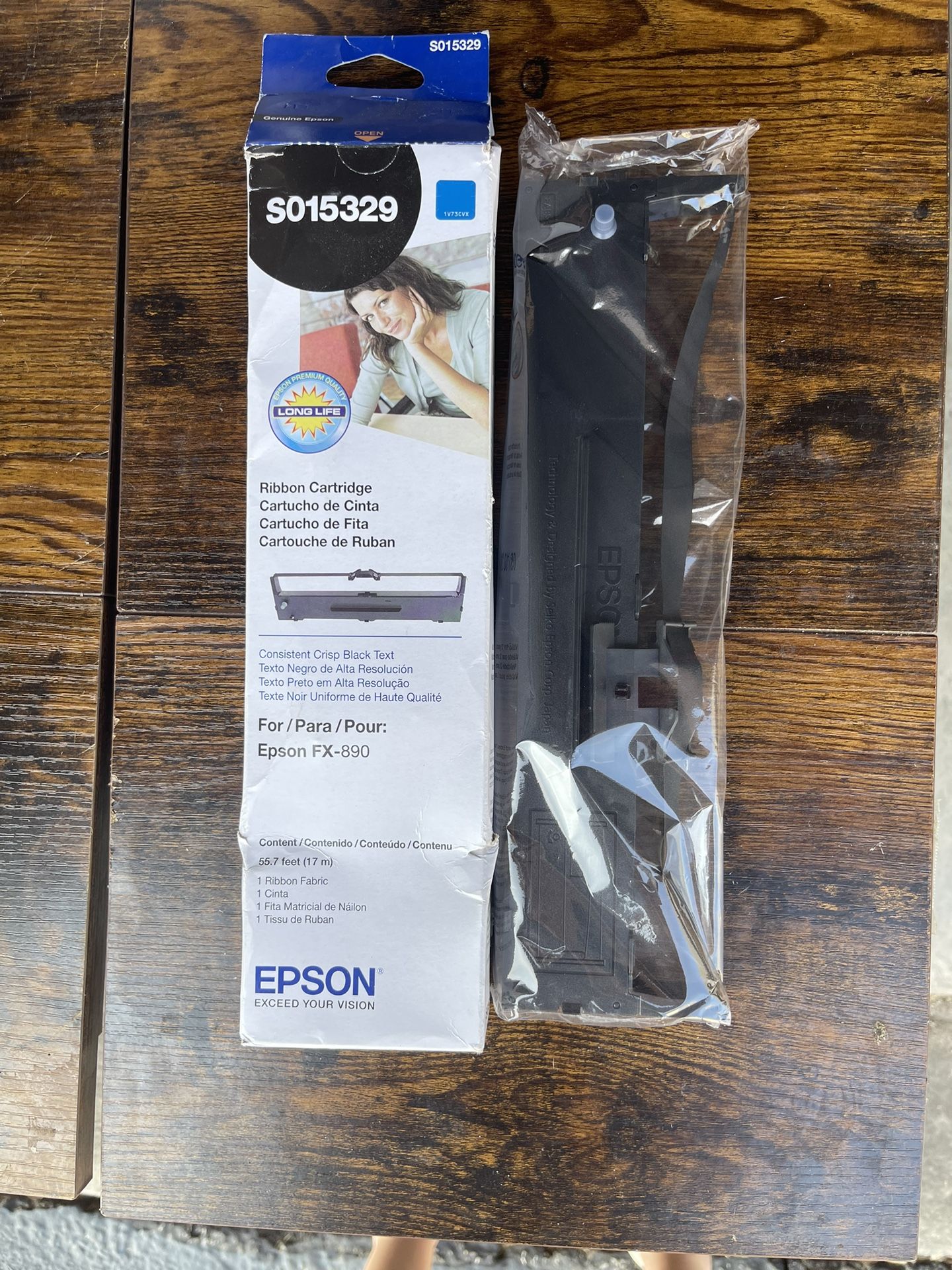 OEM Genuine EPSON S015329 Black Printer Ribbon for FX890 FX890II N Impact Fabric