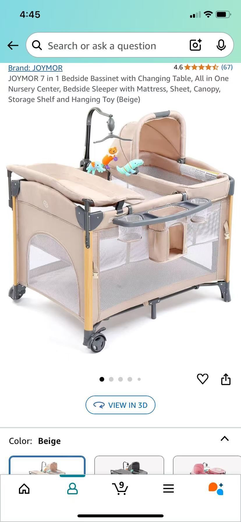 JOYMOR Bedside Bassinet