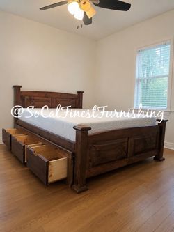 New Queen Bed With Mattress And Drawers