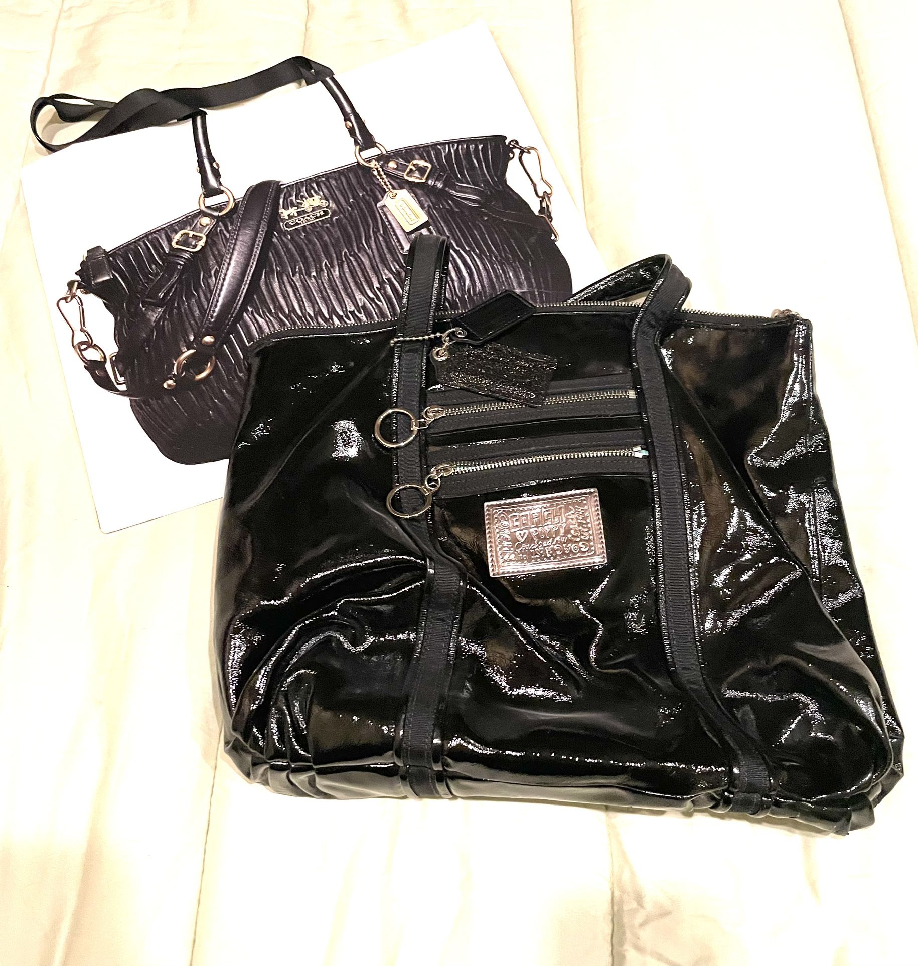 Vntg Coach Poppy Black Leather Purse